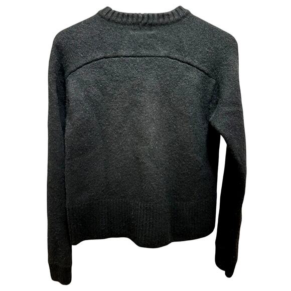 H&M Black Wool/Cashmere Blend LongSleeve Crewneck Pullover Office/Minimalistic-S - Picture 2 of 3